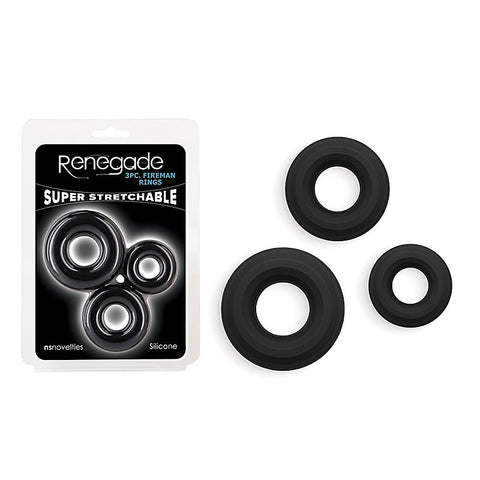 Renegade 3pc Fireman Cock Rings by NS Novelties
