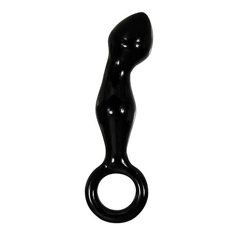 Sophisticated Black Glass Prostate Massager