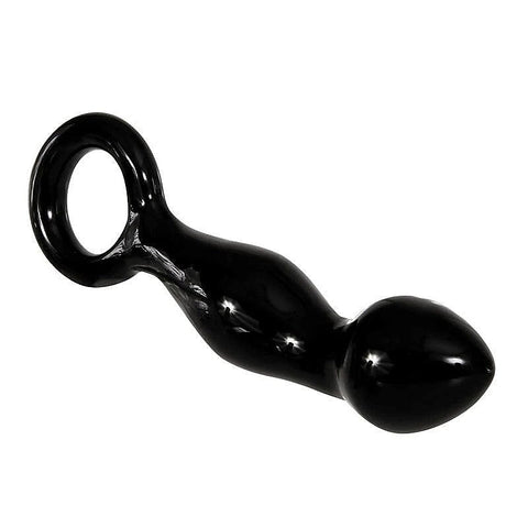 Sophisticated Black Glass Prostate Massager