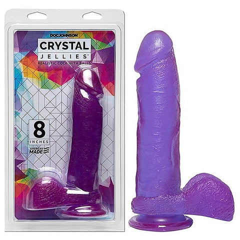 Crystal Jellies 8'' Cock + Balls by Doc Johnson