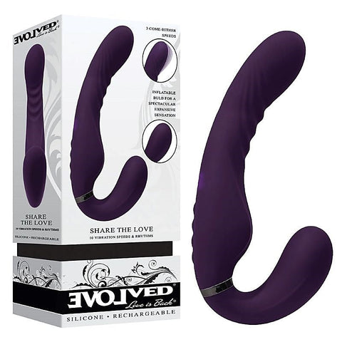 Share The Love Inflatable Vibrating Strap-On by Evolved