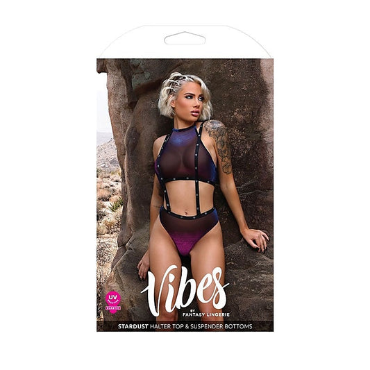 Vibes Plur Holographic Bralette Set by Fantasy Lingerie