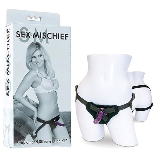 S&M Strap-On & Silicone Dildo Set by Sportsheets