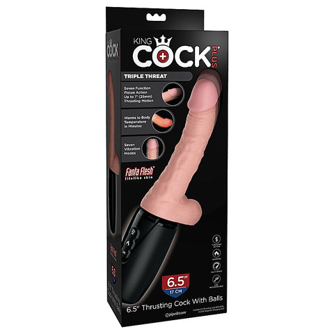 King Cock Plus 6.5 Inch 3D Thrusting Vibrating Cock