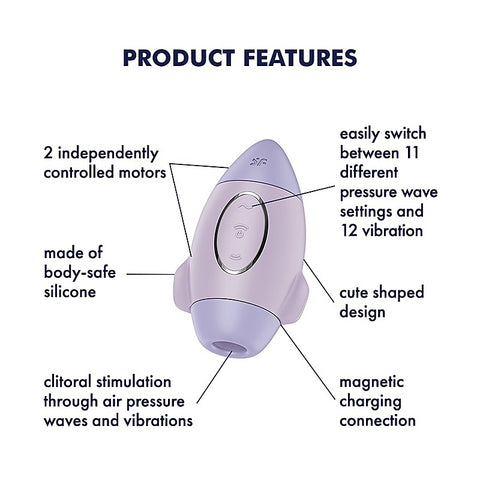 Mission Control Double Air Pulse Clitoral Vibrator