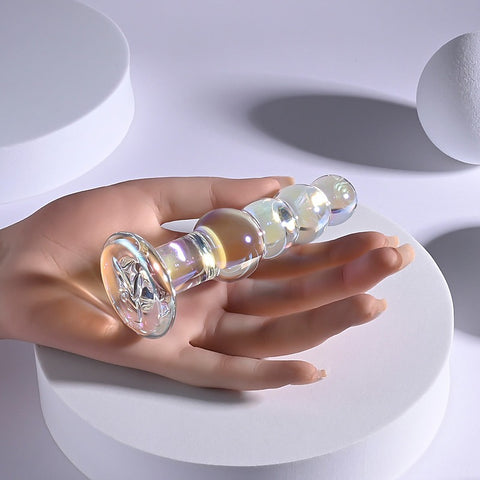 Pleasure Jewels Beads Glass Anal Plug by Evolved