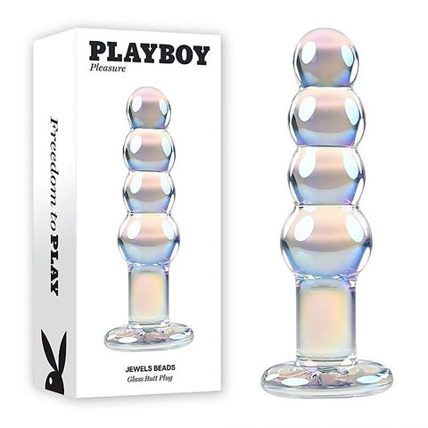 Pleasure Jewels Beads Glass Anal Plug by Evolved