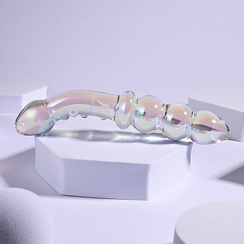 Playboy Pleasure Jewels Double Ended Glass Dildo by Evolved