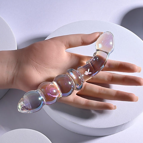 Playboy Pleasure Jewels Double Ended Glass Dildo by Evolved
