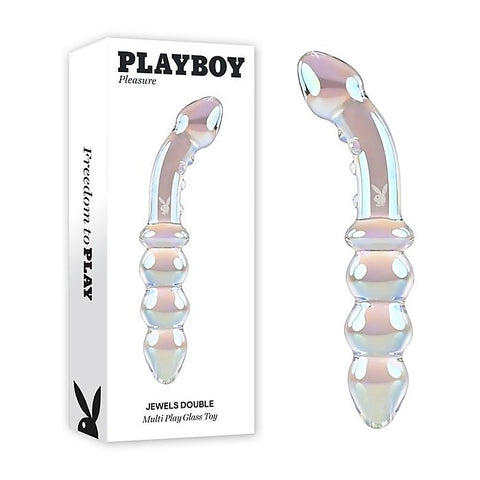 Playboy Pleasure Jewels Double Ended Glass Dildo by Evolved
