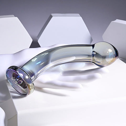 Pleasure Jewels King Multi Play Glass Dildo by Evolved
