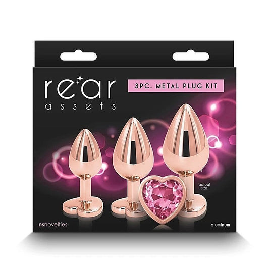 Rear Assets Trainer Rose Gold Heart 3 Piece by NS Novelties