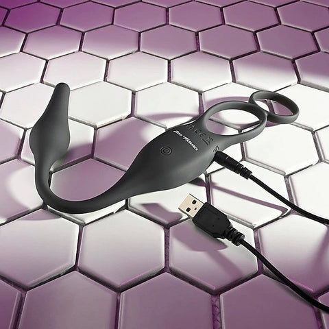 Plug & Tug Rechargeable Cock Ring by Evolved