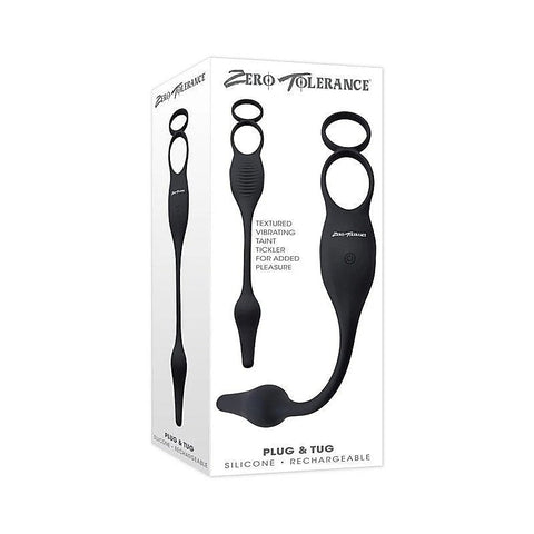 Plug & Tug Rechargeable Cock Ring by Evolved