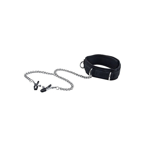 OUCH! BW Velcro Collar With Nipple Clamps by Shots Toys