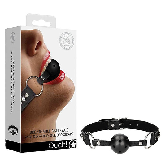 Diamond Studded Breathable Ball Gag by Shots Toys