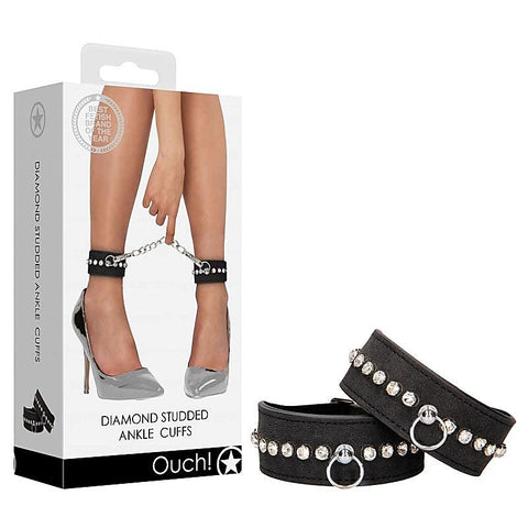 OUCH! Diamond Studded Ankle Cuffs by Shots Toys