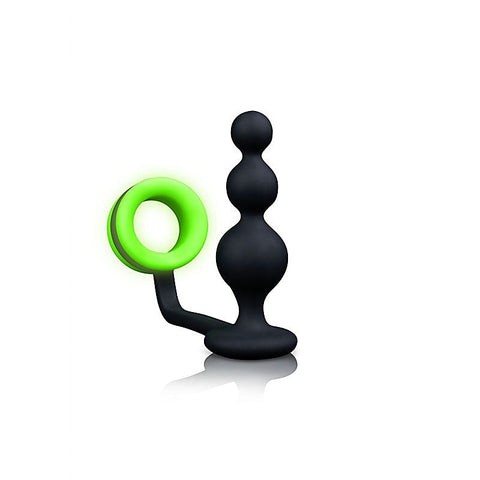 Luminous Delight Glow-in-Dark Beads Butt Plug by Shots Toys