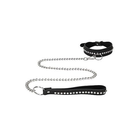 Diamond Studded Collar With Leash by Shots Toys