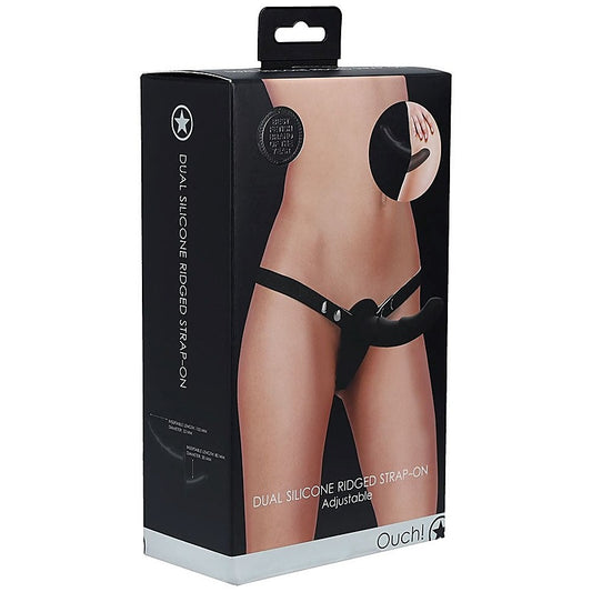 Dual Silicone Ridged Strap-On by Shots Toys