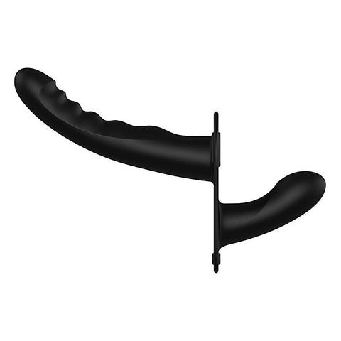 OUCH! Dual Silicone Ribbed Strap-On by Shots Toys