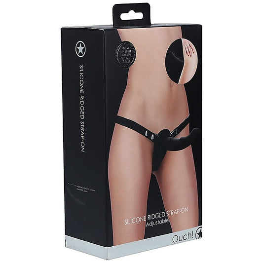 OUCH! Silicone Ridged Strap-On by Shots Toys