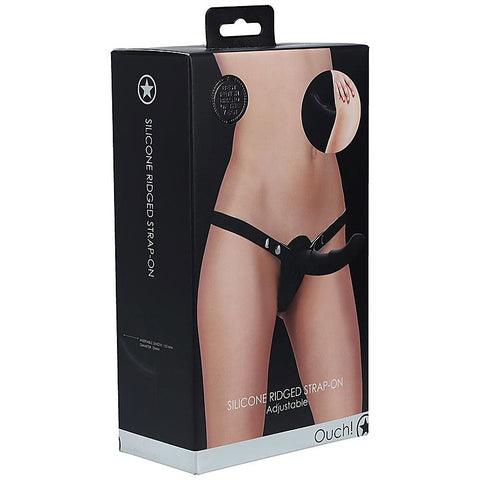 OUCH! Silicone Ridged Strap-On by Shots Toys