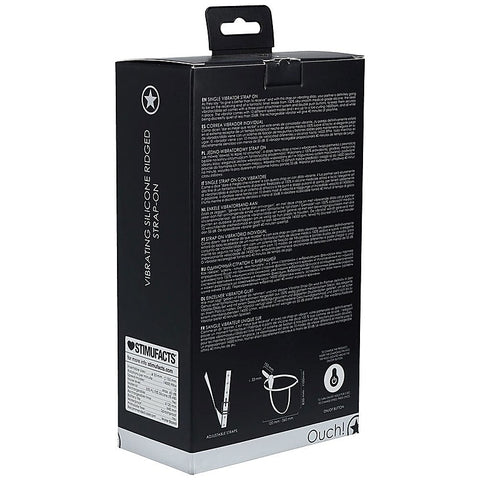Ridged Silicone Vibrating Strap-On by Shots Toys