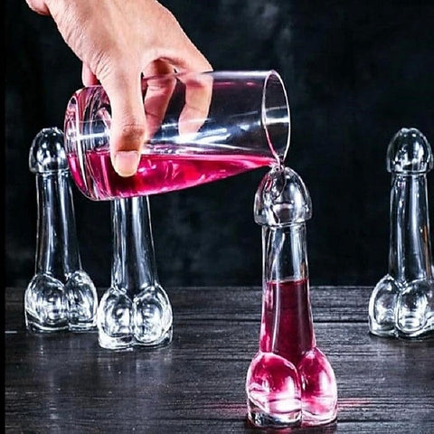 Penis Drinking Glasses - 4 Pack by Little Genie