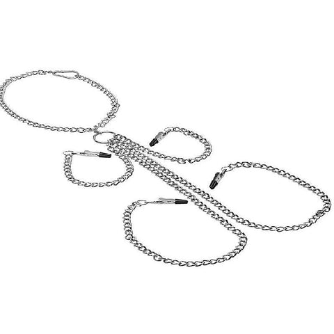 Collar Nipple And Clit Clamp Set by XR Brands