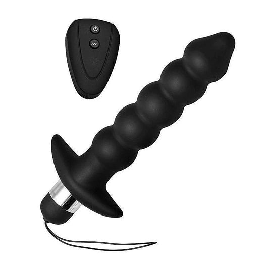 Wireless Black Vibrating Anal Beads With Remote by XR Brands