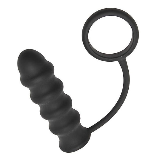 Rippler Vibrating Silicone Anal Plug with Cock Ring