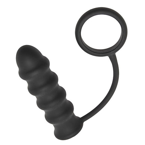 Rippler Vibrating Silicone Anal Plug with Cock Ring