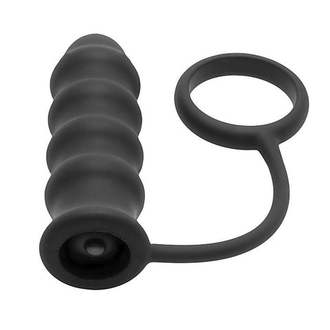 Rippler Vibrating Silicone Anal Plug with Cock Ring