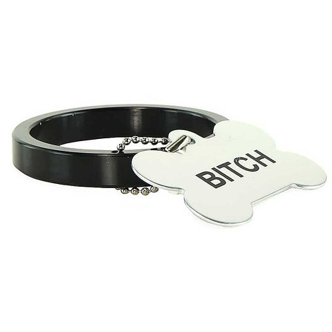 Aluminum Cock Ring With 4 Dog Tags by XR Brands