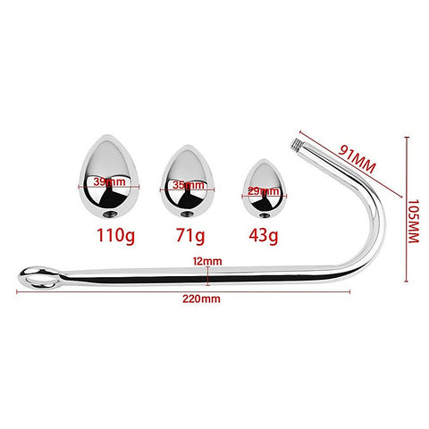 Stainless Steel Anal Hook and Plug Set by BDStyle