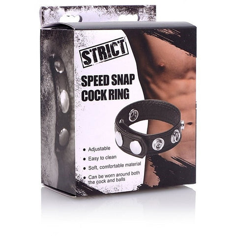 Strict Speed Snap PU Leather Cock Ring by XR Brands