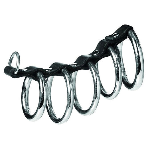Extreme BDSM Pleasure - 5 Interconnected Steel Cock Rings