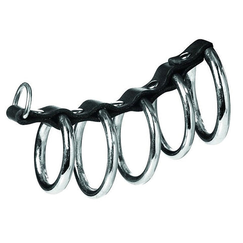 Extreme BDSM Pleasure - 5 Interconnected Steel Cock Rings