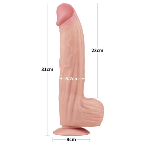 12 Inch King Sized Sliding Skin Dual Layer Dong by Lovetoy