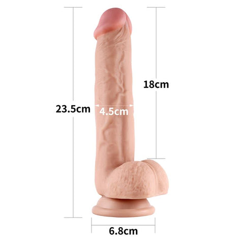 9 Inch Sliding Skin Dual Layer Realistic Dong by Lovetoy