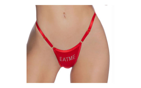 Crotchless Eat Me Bling Thong OS by Playboy Lingerie