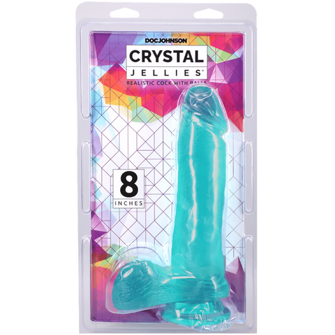 Crystal Jellies Realistic Cock with Balls Teal