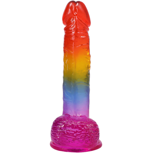 Crystal Jellies Realistic Cock with Balls Rainbow