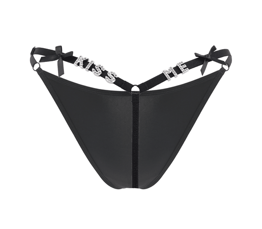Kiss Me Printed Sexy G String Panty by Love In Leather