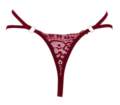 Crotchless Lace and Pearl Panties by Love In Leather