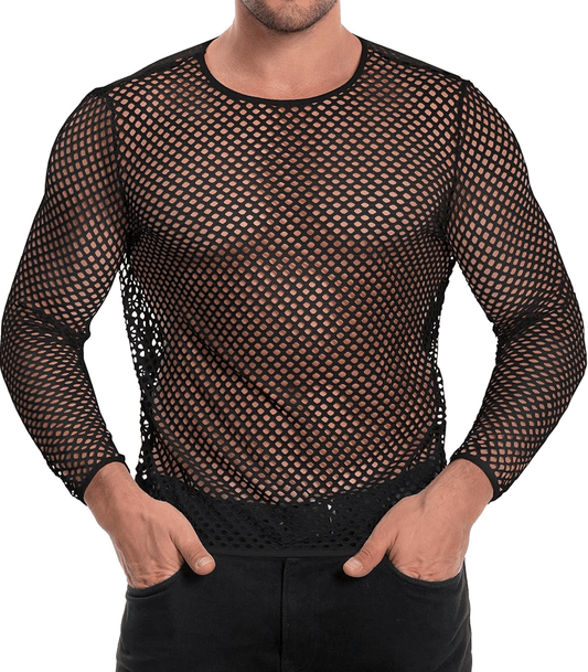Mens Mesh Long Sleeve Shirt by Love in Leather