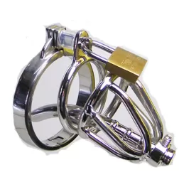 Locked In Pee Thru Steel Male Chastity Cage