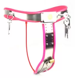 Curve-T Premium Female Chastity Belt with Locking Cover