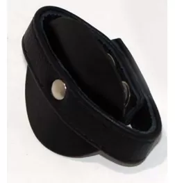 Pleasure Den Leather Cock Ring With Testicle Strap
